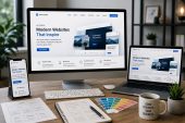 Modern Web design, Website development workspace